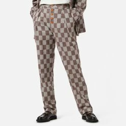 Womens Brain Dead Checkered Pleated Trousers Women's