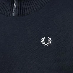 Womens Fred Perry Knitted Trim Half Zip Sweatshirt Women's -Cheap Women Trousers Store hp 607112 e