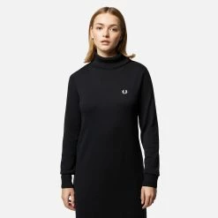 Womens Fred Perry Knitted Trim Dress Women's