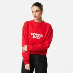 Womens COVERNAT Clover Heart Sweatshirt Women's